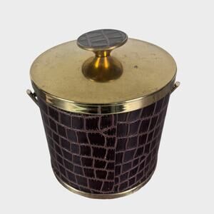 Serv-Master Creations Mid Century Modern Faux Alligator Chrome Ice Bucket